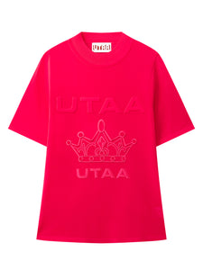 UTAA ロゴクラウンSheerタートルネックニット ピンク : Women's