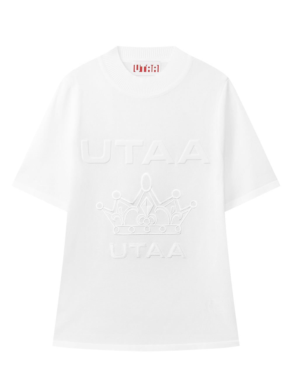 UTAA ロゴクラウンSheerタートルネックニット ホワイト : Women's
