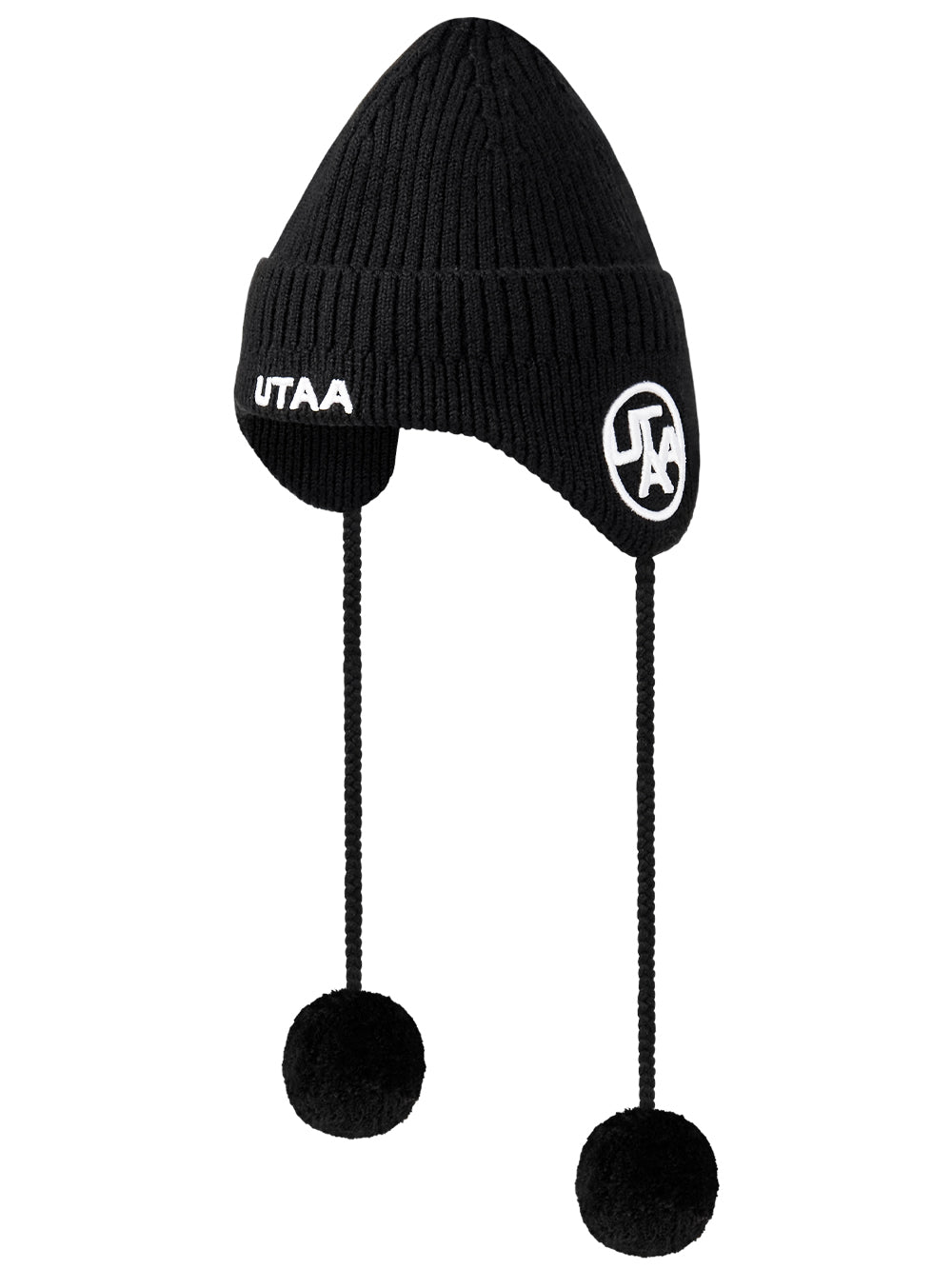 エンブレムイヤーフラップニットビーニー