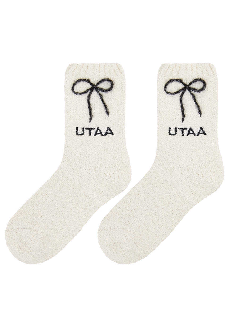 UTAA Dearリボンニットソックス ホワイト : Women's