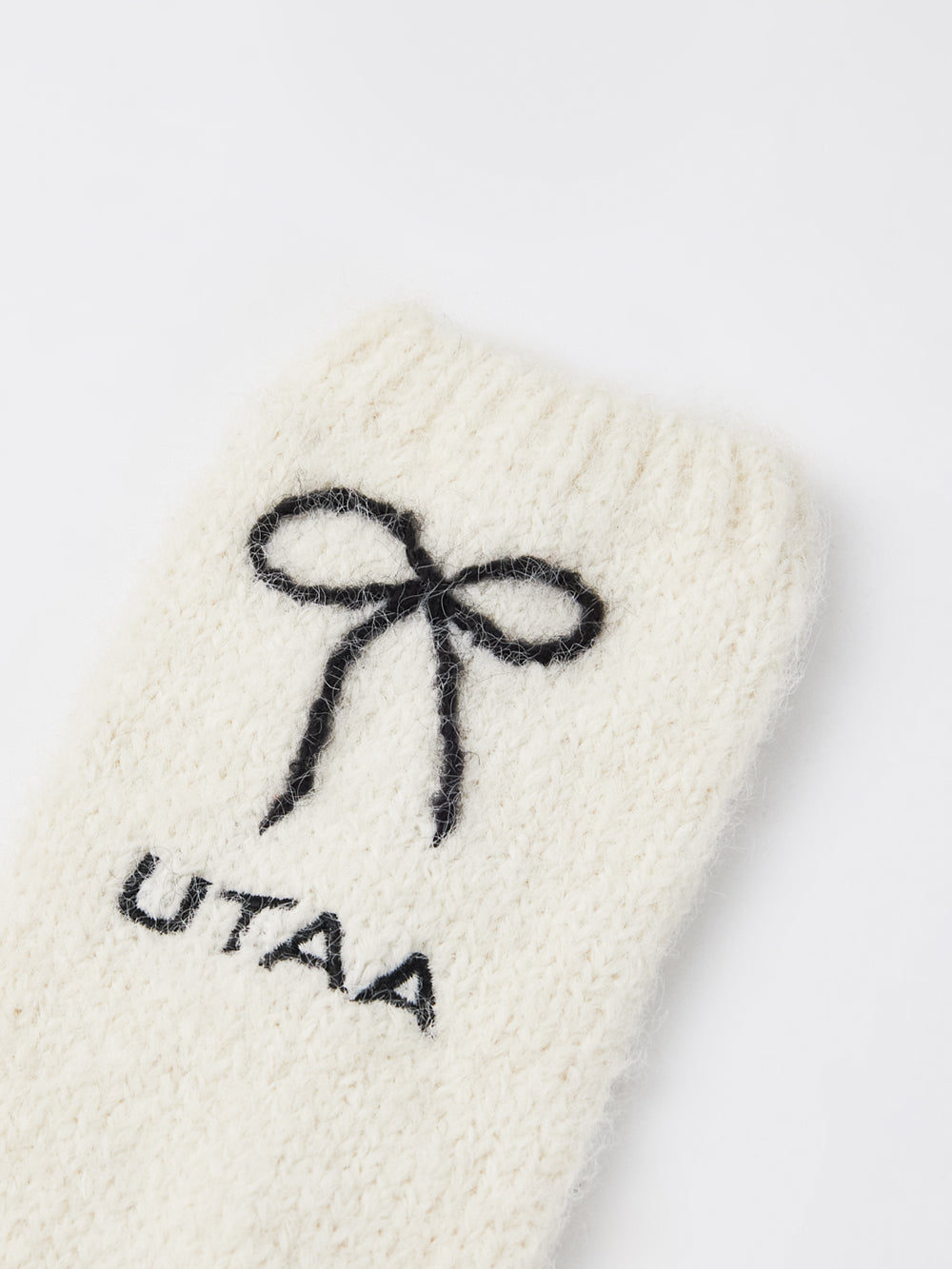 UTAA DearリボンニットKneeソックス ホワイト : Women's