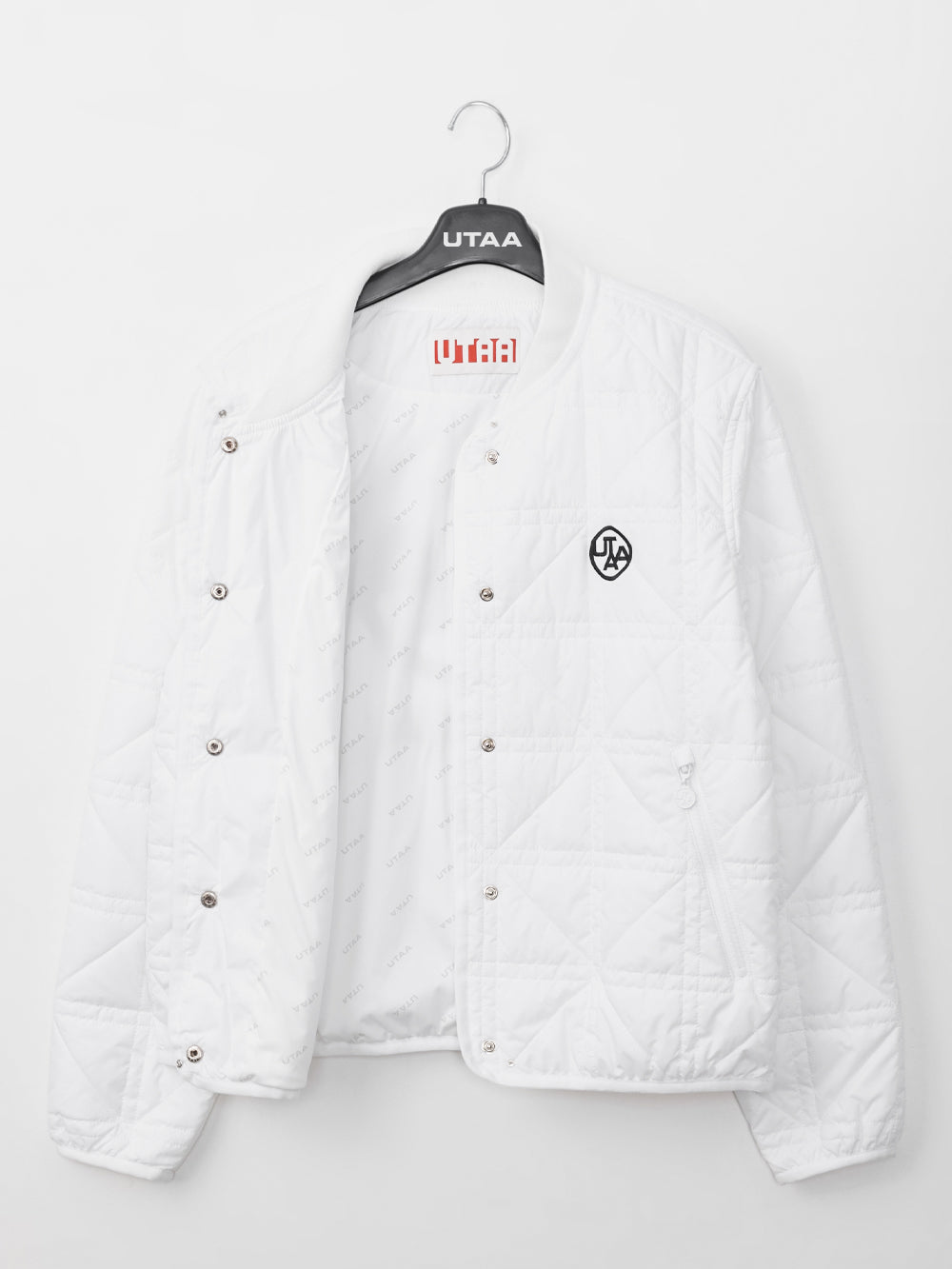 クロスキルティングエンブレムパディングジャンパー