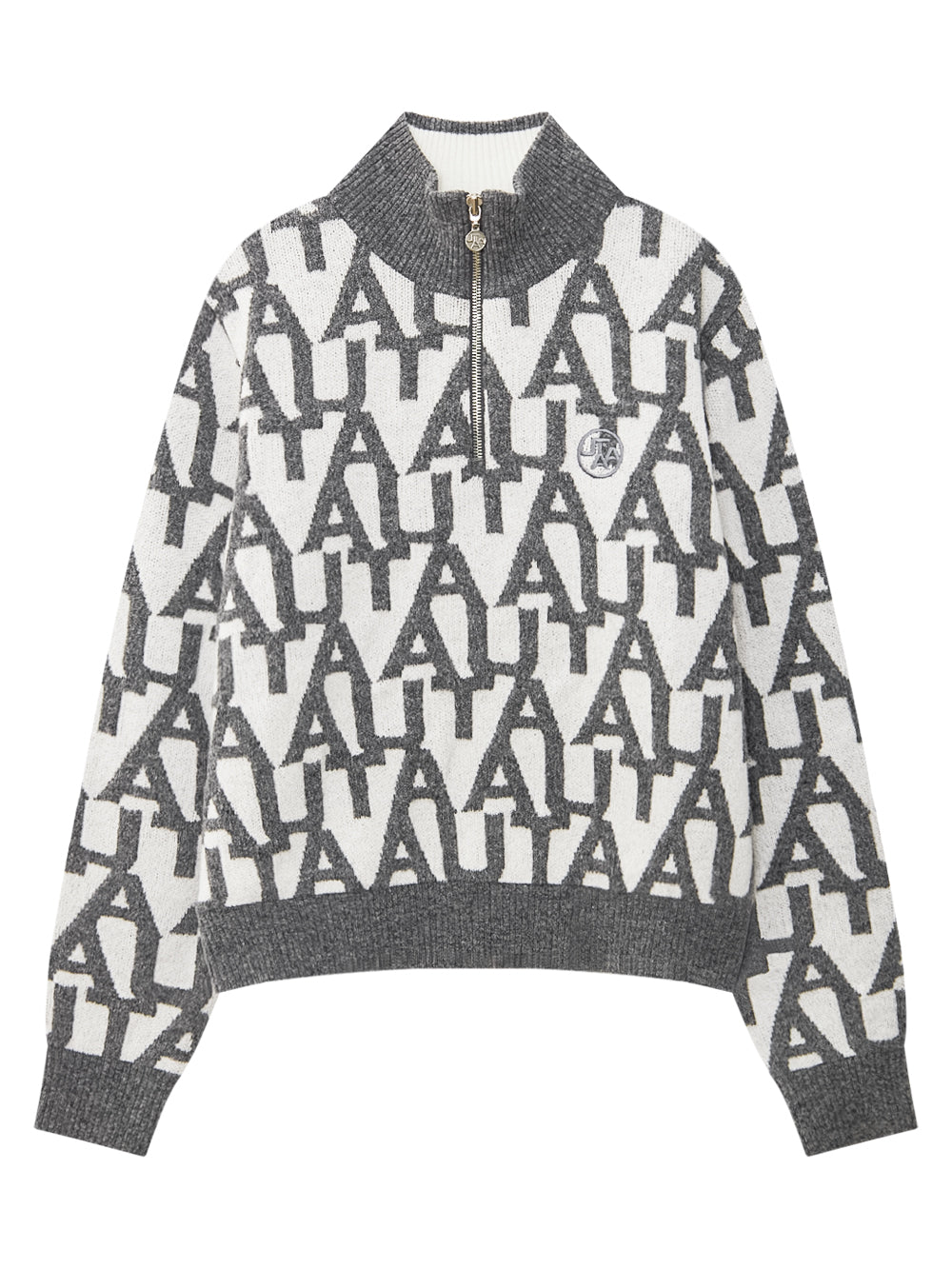 ハーフジップアップ ニット