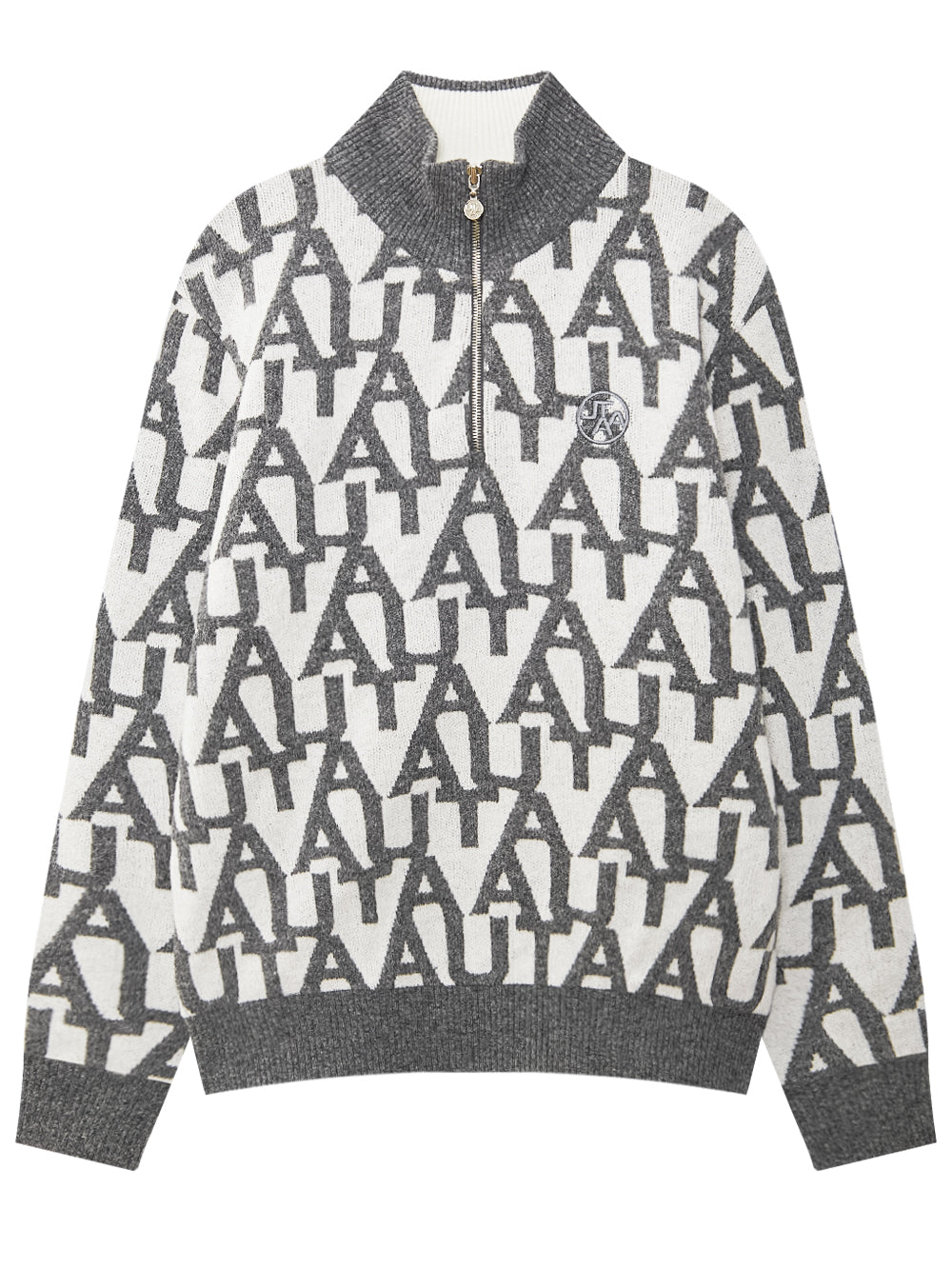 ハーフジップアップ ニット