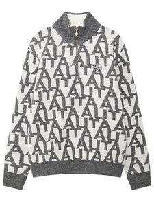 ハーフジップアップ ニット