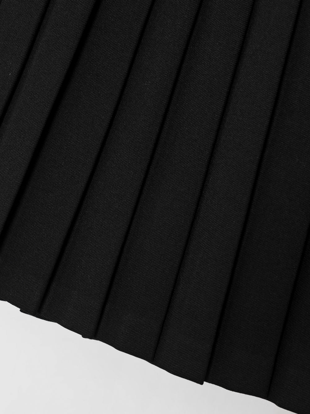 ロイヤルギルトトパーズ レザーミックスプリーツスカート : ブラック