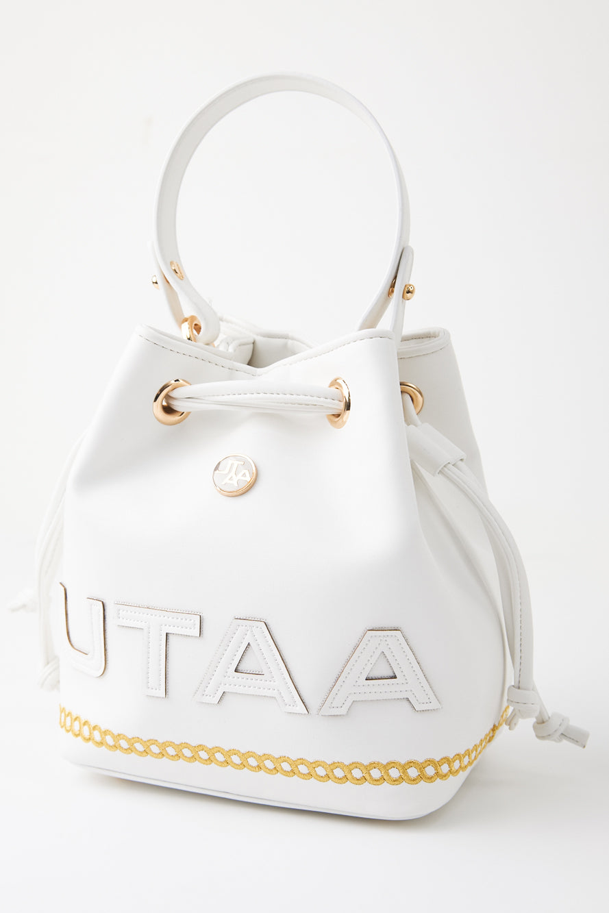 UTAA クレストゴールデンエンブレムバケットバッグ ホワイト : Women's