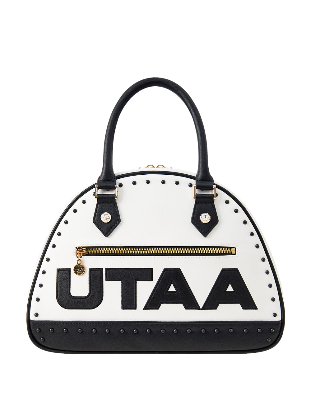 UTAA エンブレムCubicカラースタッドトートバッグ ホワイト : Women's