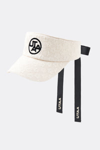UTAA ブルームフローラルレースリボンサンバイザー ベージュ : Women's