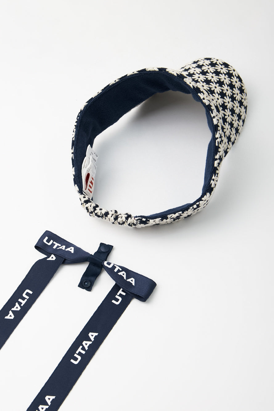 UTAA ベリスフローラルレースリボンサンバイザー ネイビー : Women's