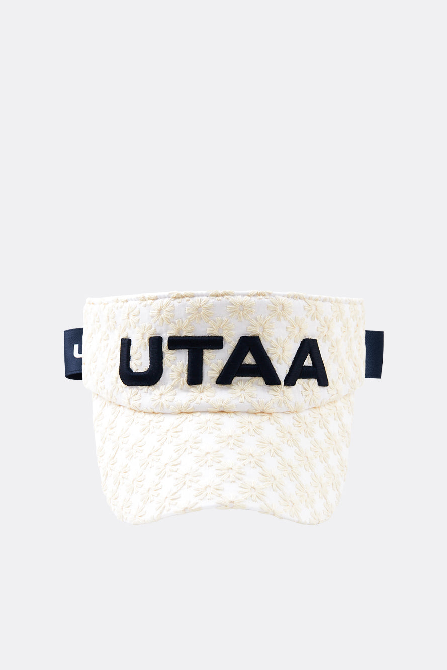 UTAA ベリスフローラルレースリボンサンバイザー ホワイト : Women's