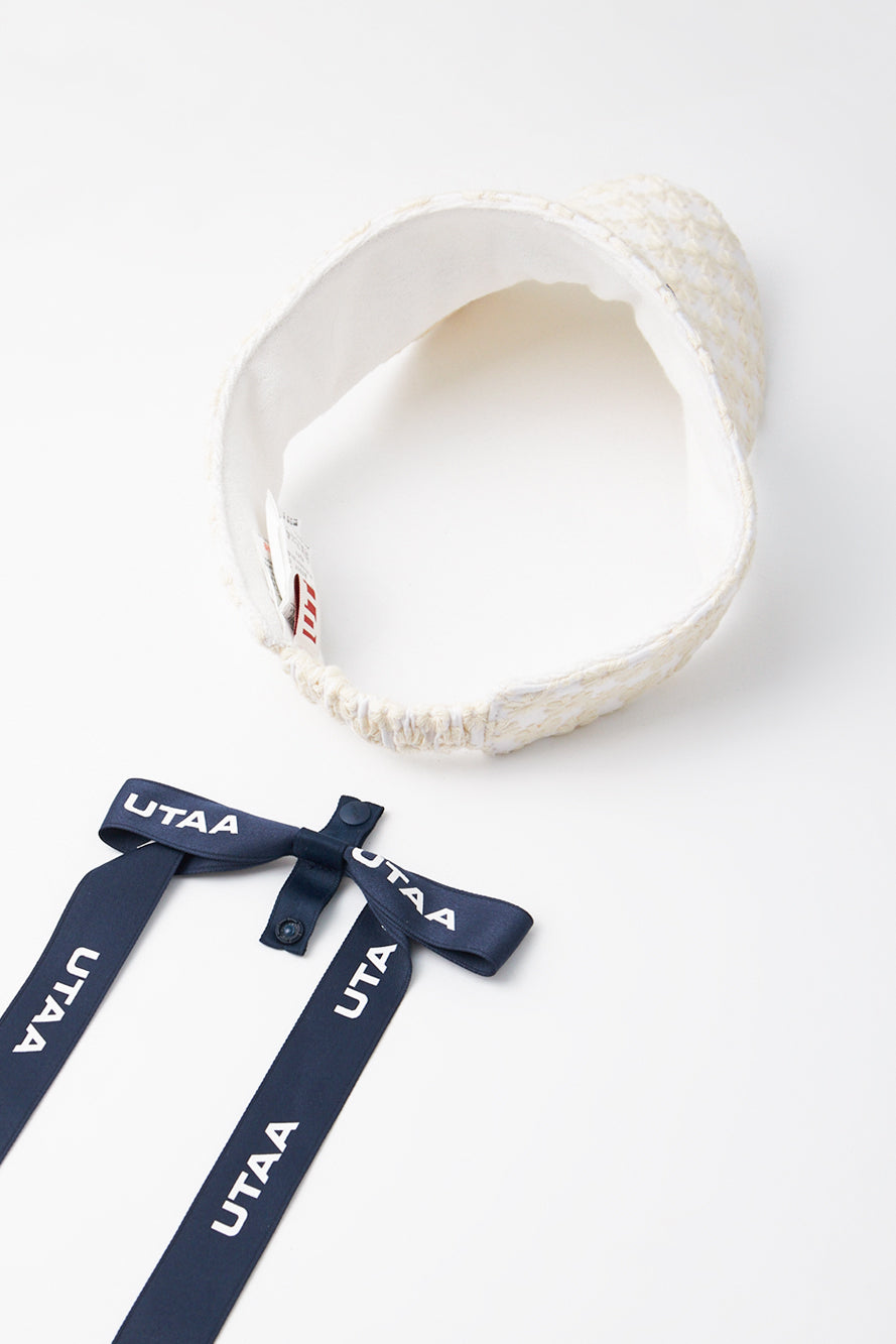 UTAA ベリスフローラルレースリボンサンバイザー ホワイト : Women's