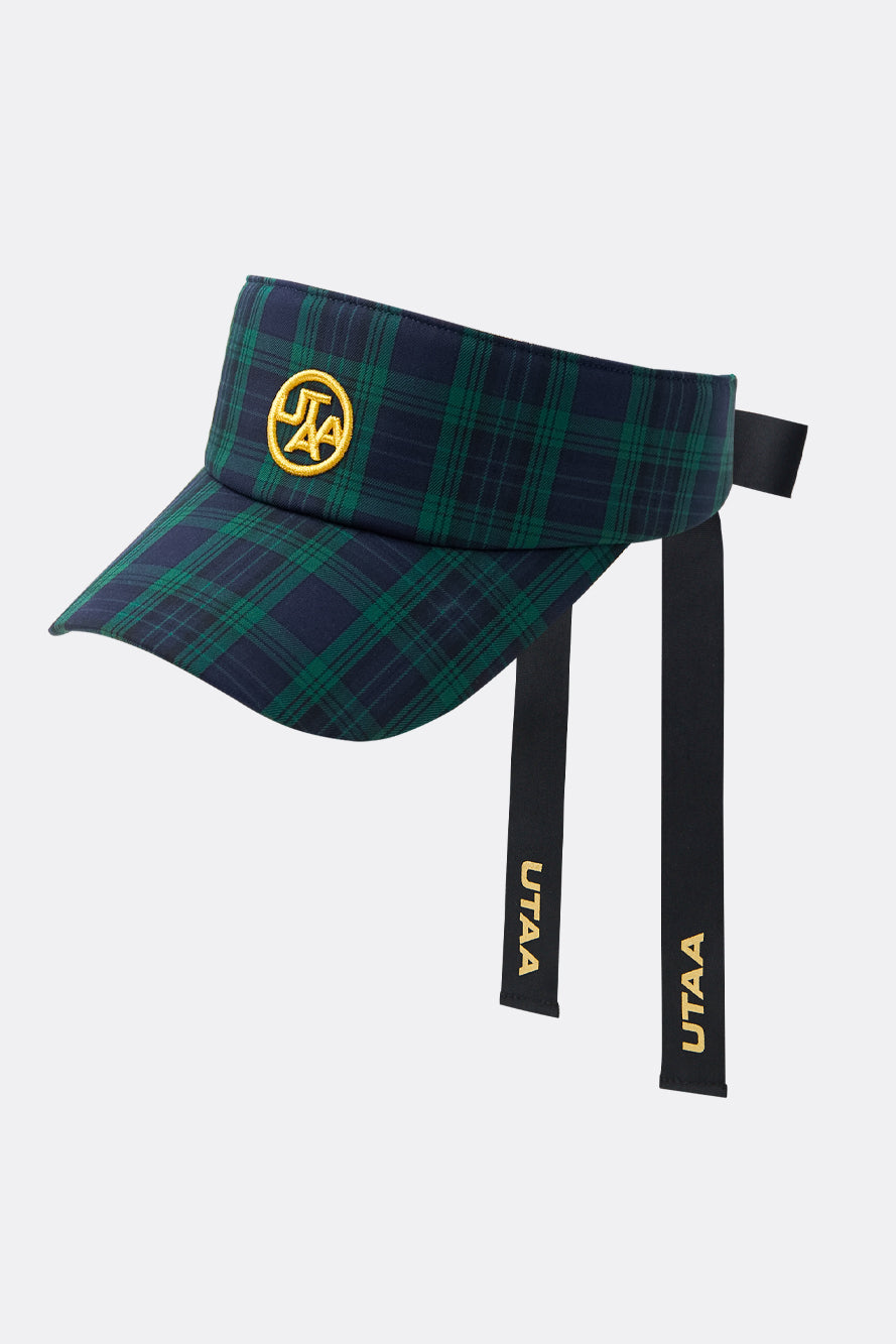 バシティクラシカルチェックリボンサンバイザー：レディース