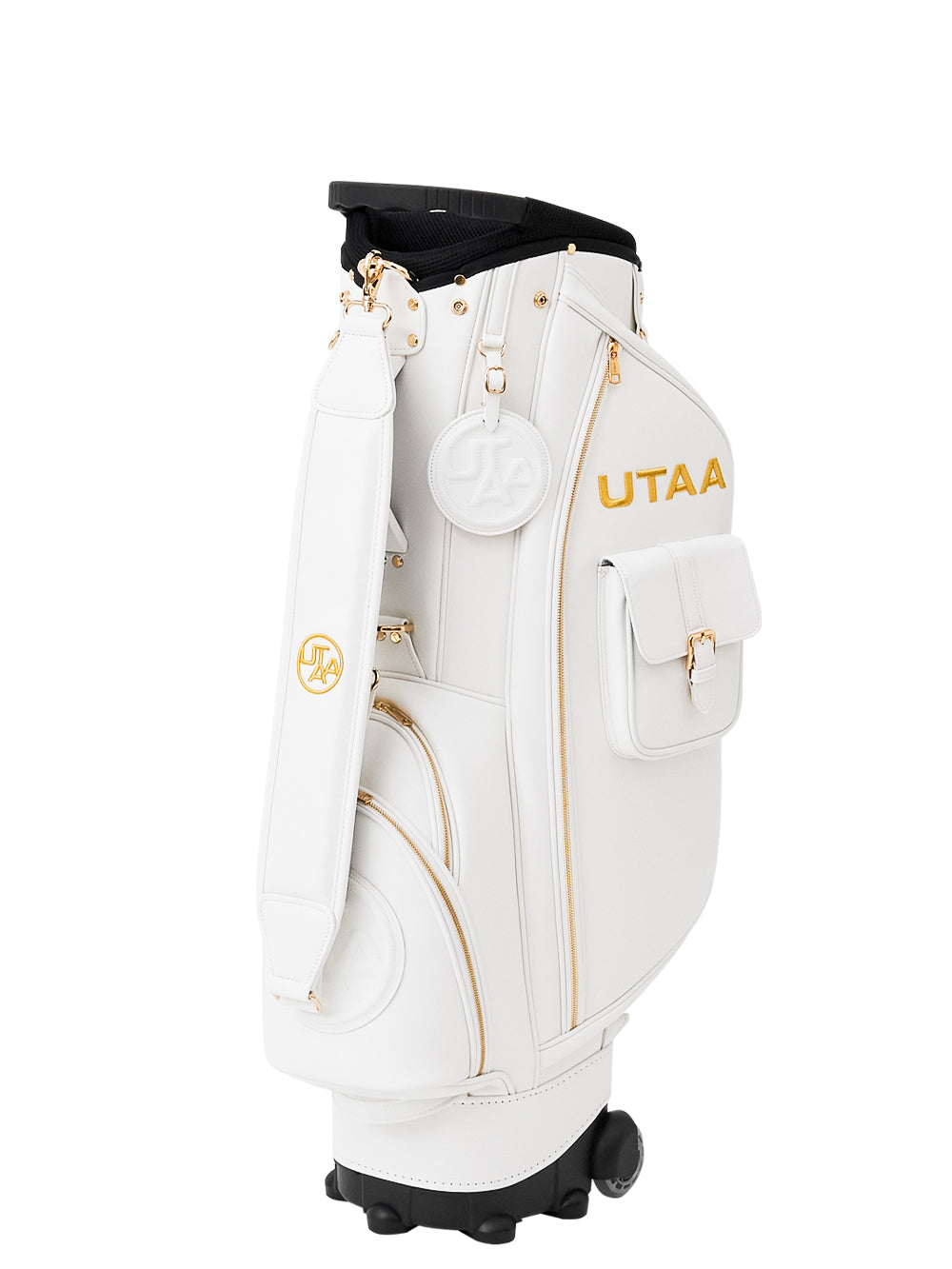 UTAA ゴールデンスタッドフラッシュキャディバッグ ホワイト : Women's
