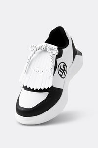 ウォーターカラー ミックス ダービー キルティ スニーカー：レディース