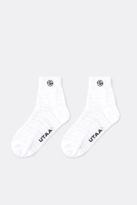 UTAA パンチングパターンルーズソックス ホワイト : Women's