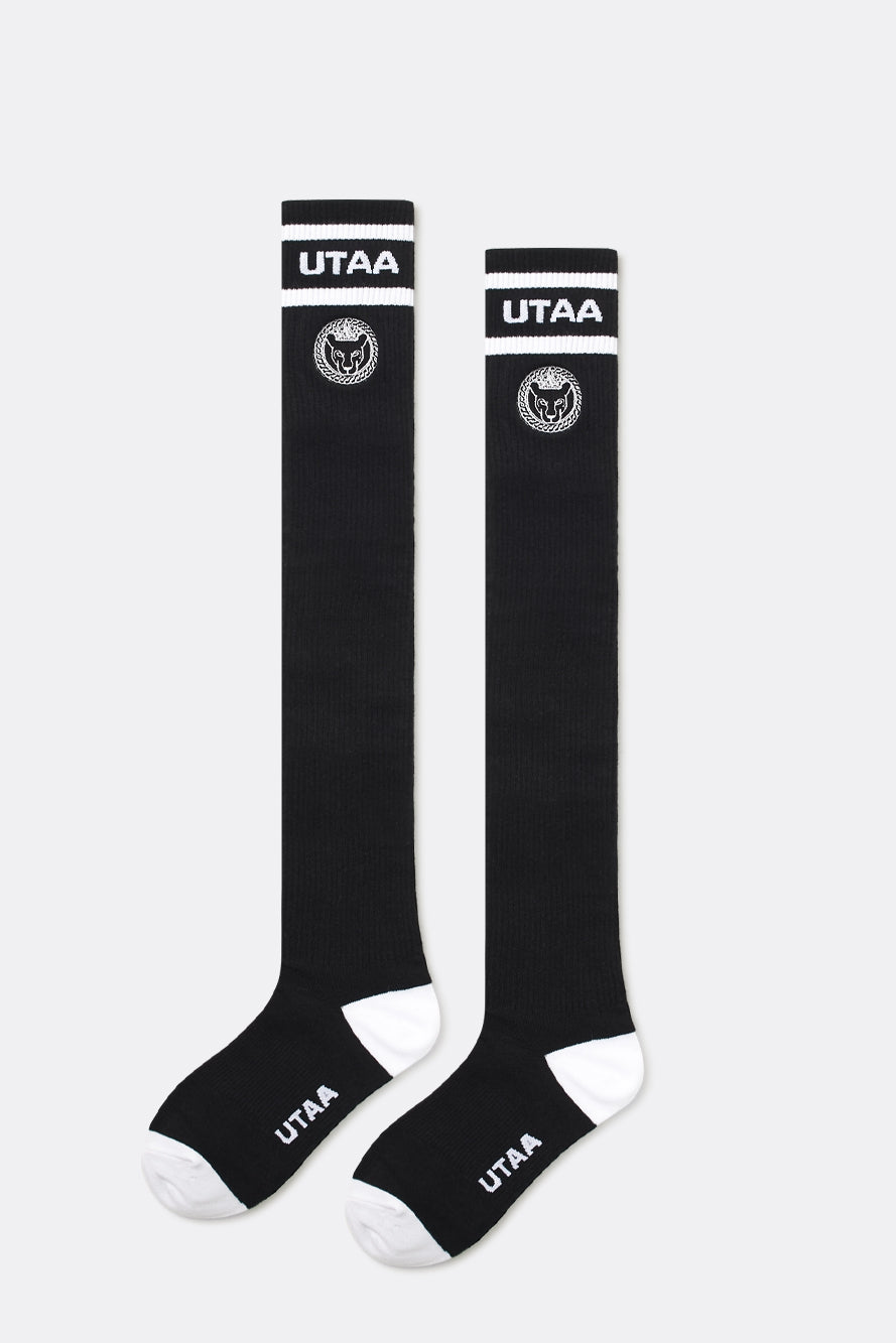 UTAA リングパンサーラインカラーニーソックス ブラック