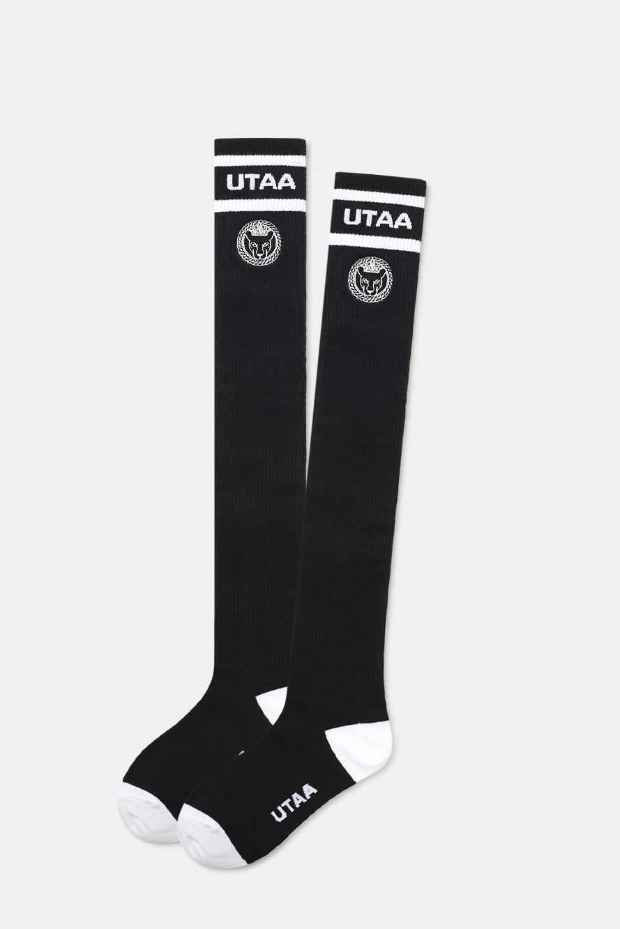 UTAA リングパンサーラインカラーニーソックス ブラック