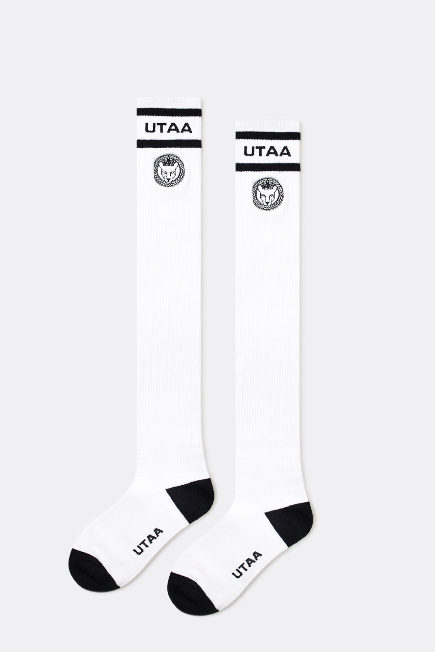 UTAA リングパンサーラインカラーニーソックス ホワイト