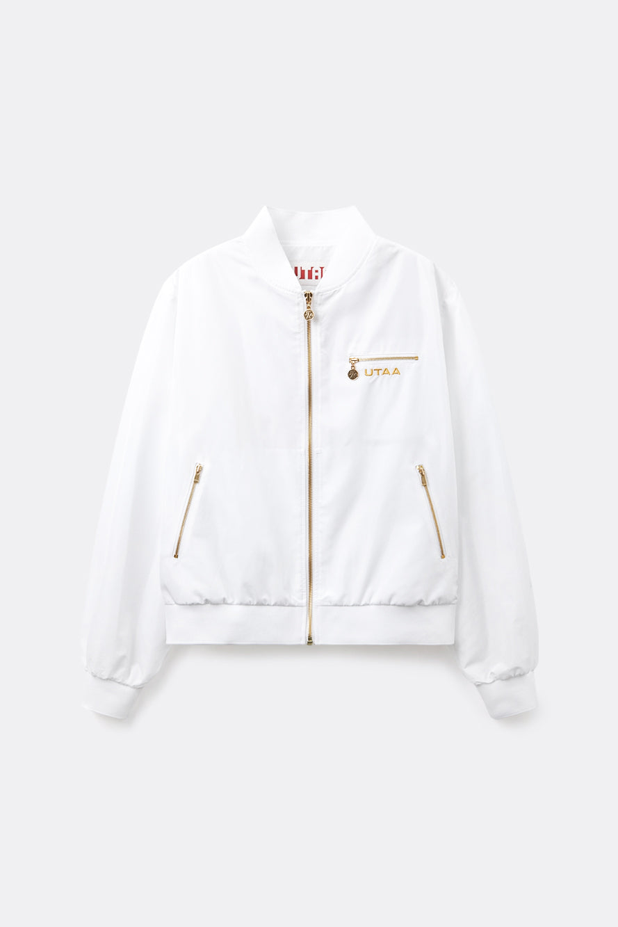 UTAA クレストゴールデンエンブレムウィンドブレーカージャンパー ホワイト : Women's