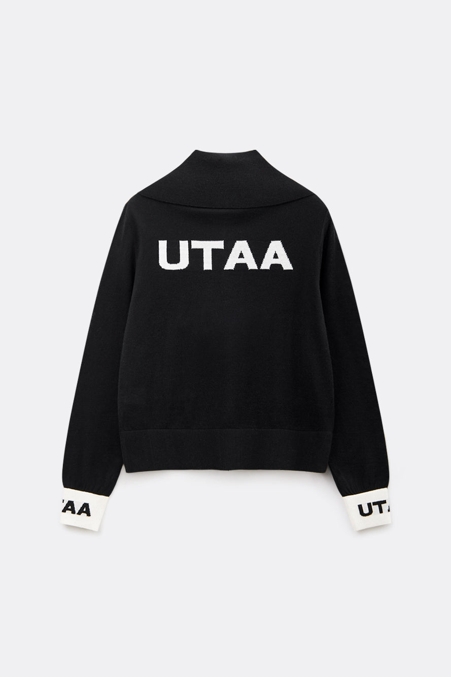 UTAA セーラーCollarWoolニットZip-upジャンパー : Women's