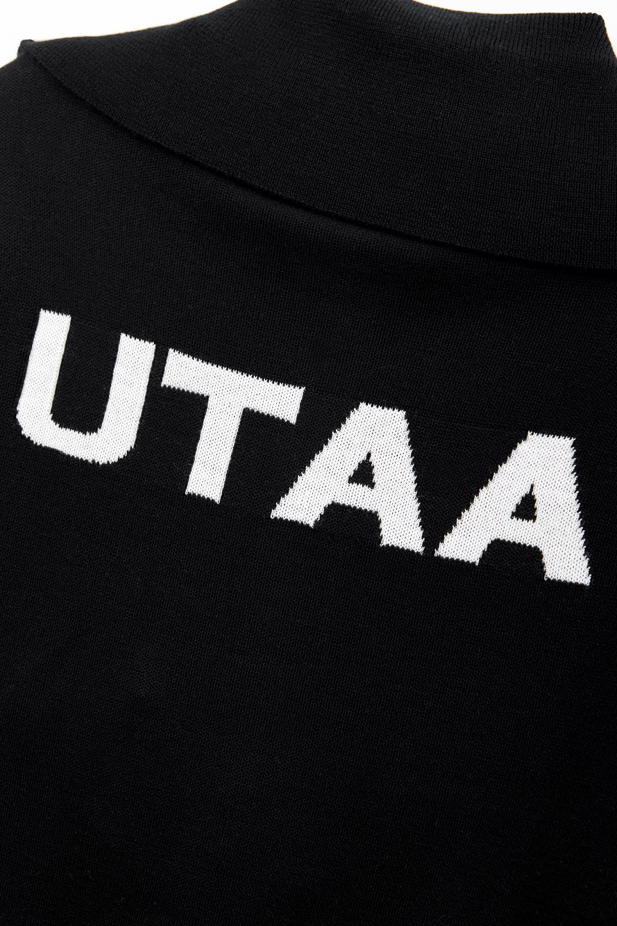 UTAA セーラーCollarWoolニットZip-upジャンパー ブラック : Women's