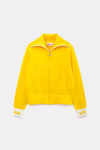 UTAA セーラーCollarWoolニットZip-upジャンパー イエロー : Women's