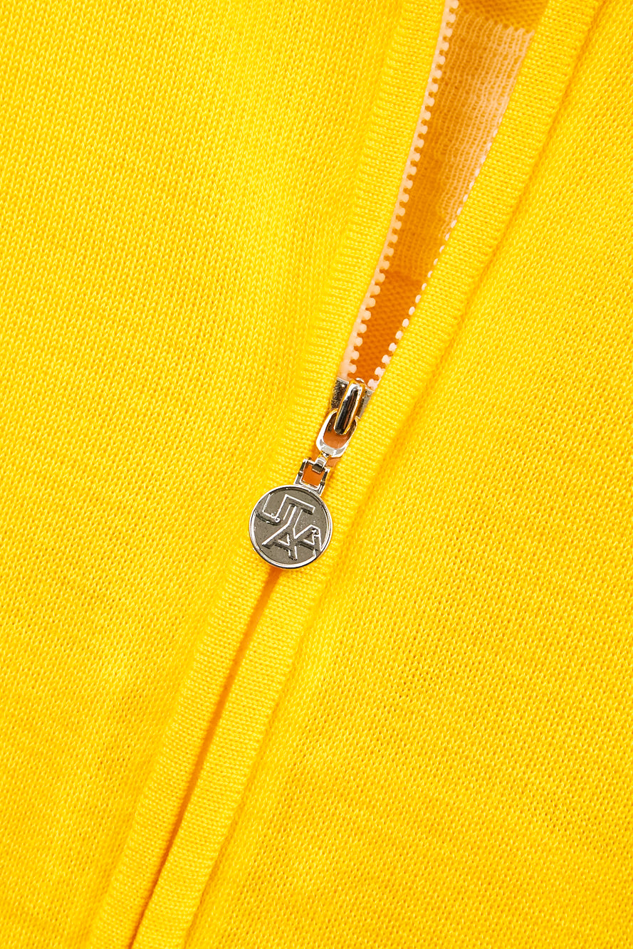 UTAA セーラーCollarWoolニットZip-upジャンパー イエロー : Women's