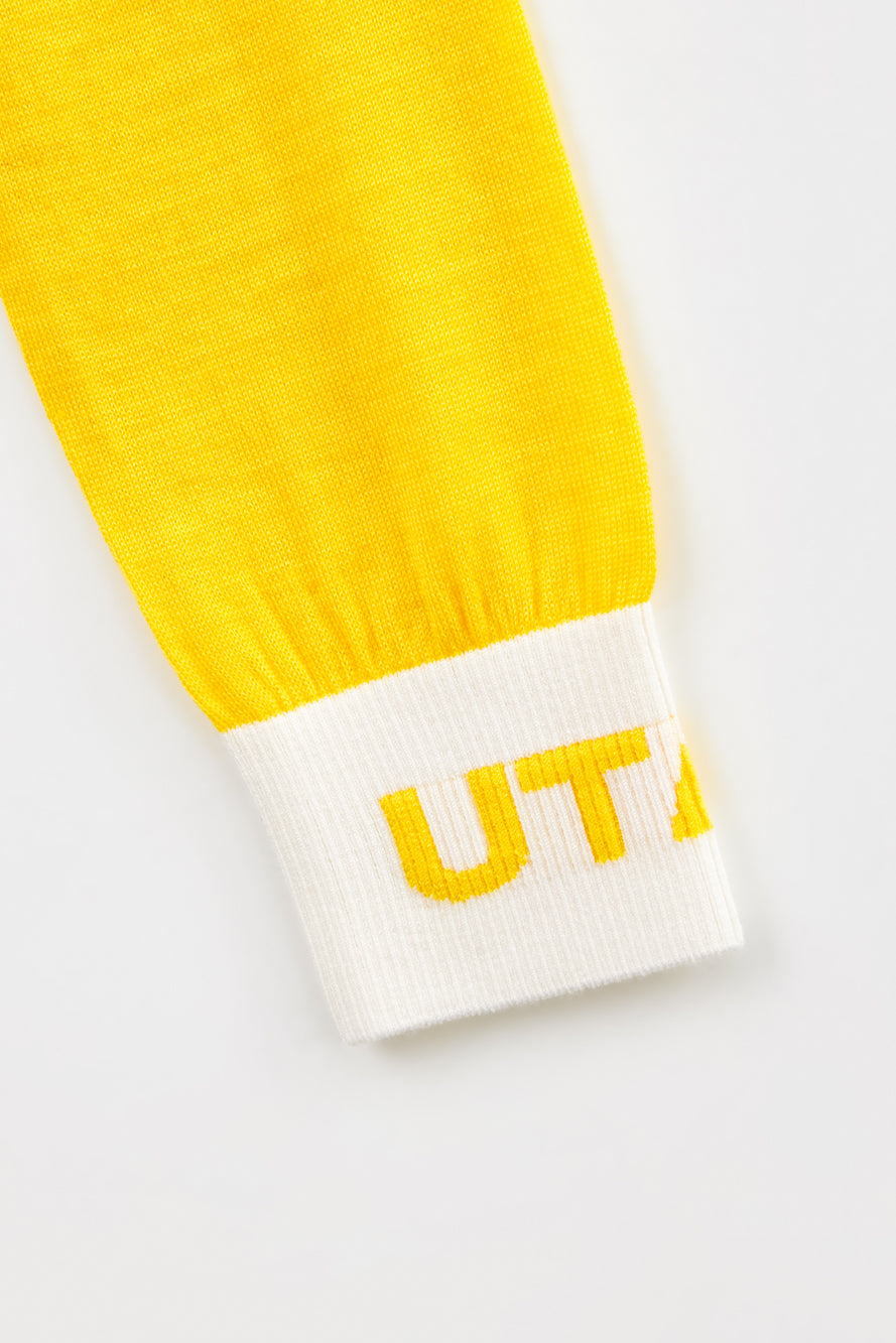UTAA セーラーCollarWoolニットZip-upジャンパー イエロー : Women's