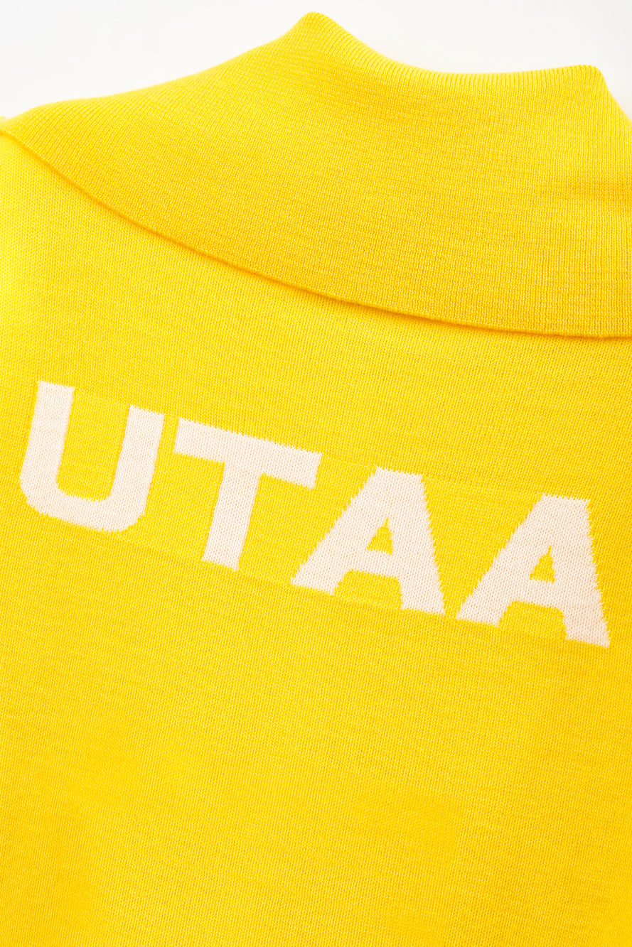 UTAA セーラーCollarWoolニットZip-upジャンパー イエロー : Women's