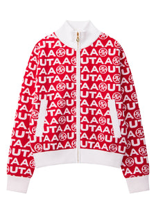 UTAA TypoブロックニットZip-upジャンパー レッド : Women's