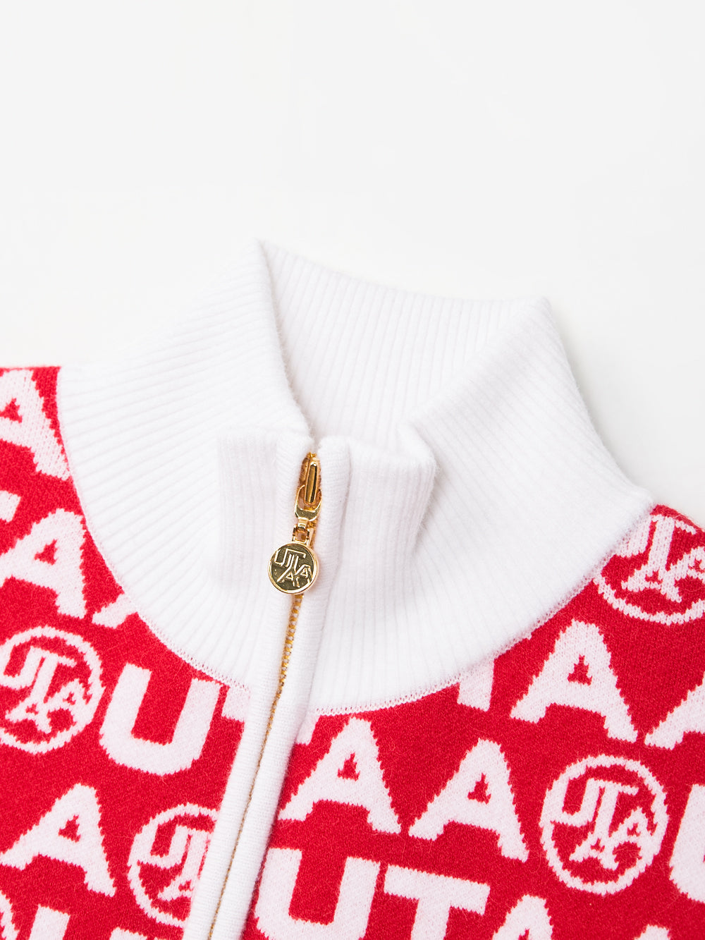 UTAA TypoブロックニットZip-upジャンパー レッド : Women's