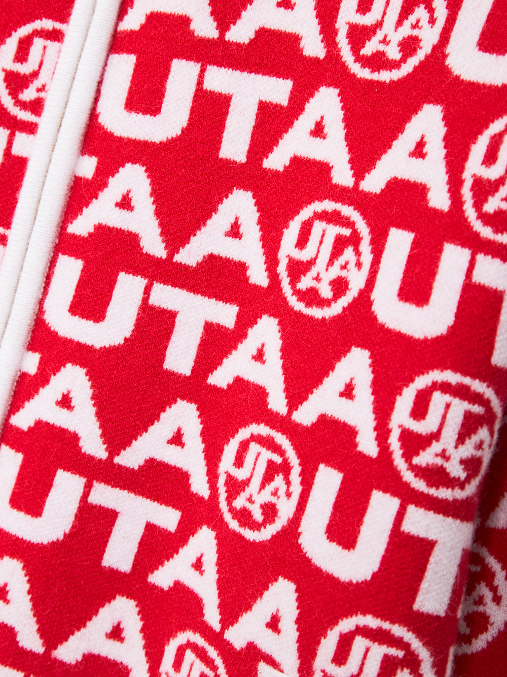 UTAA TypoブロックニットZip-upジャンパー レッド : Women's