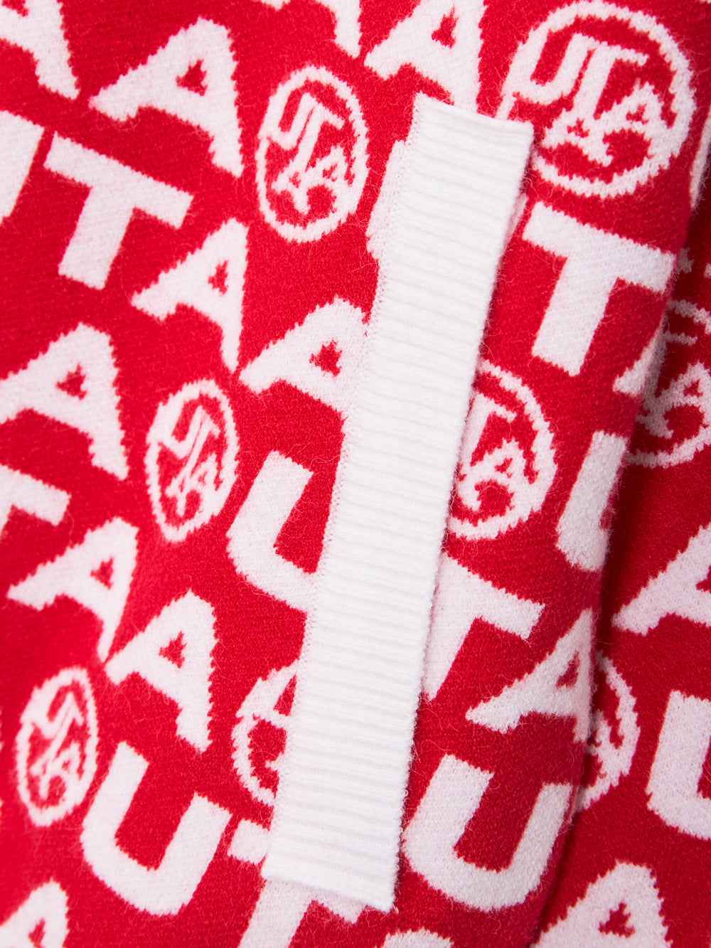 UTAA TypoブロックニットZip-upジャンパー レッド : Women's