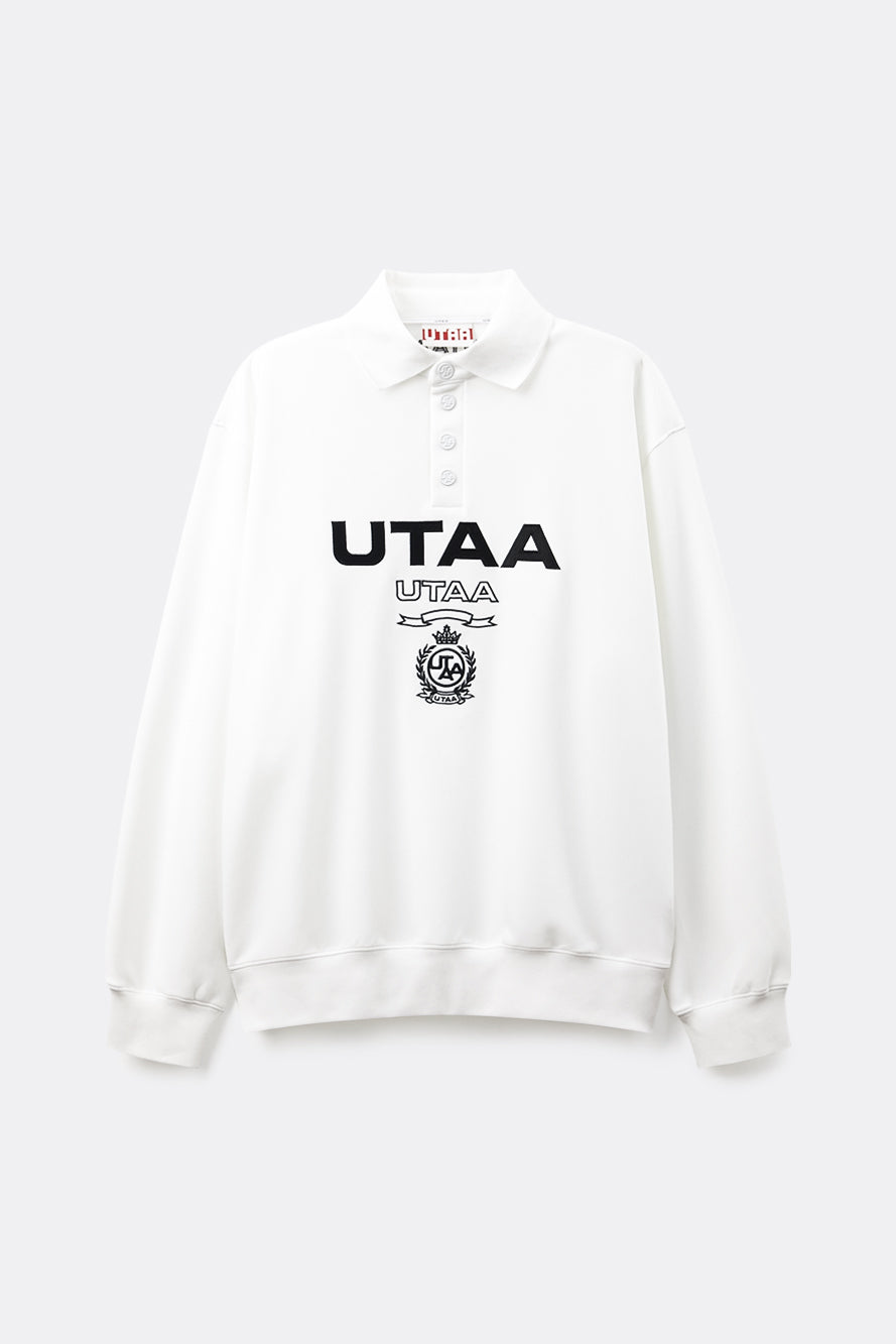 UTAA LaurelシンボルエンブレムPKスリーブ ホワイト : Men's