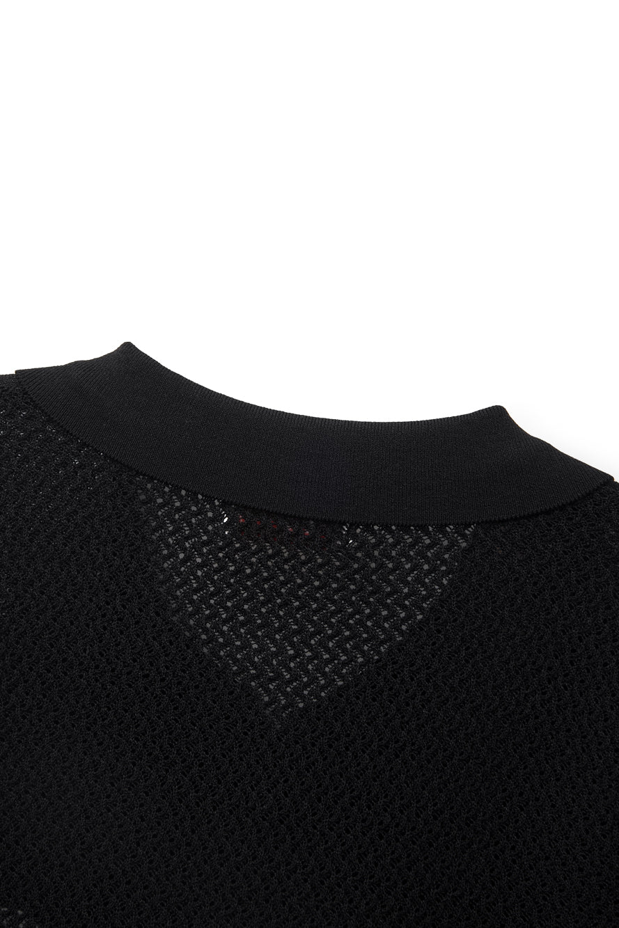 UTAA アズールカラーバックオープンワークPKニット : Women's