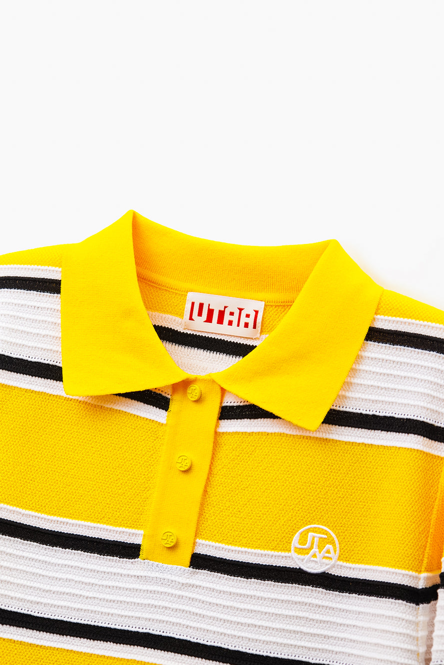 UTAA Candy-coloredストライプPKニット イエロー : Women's