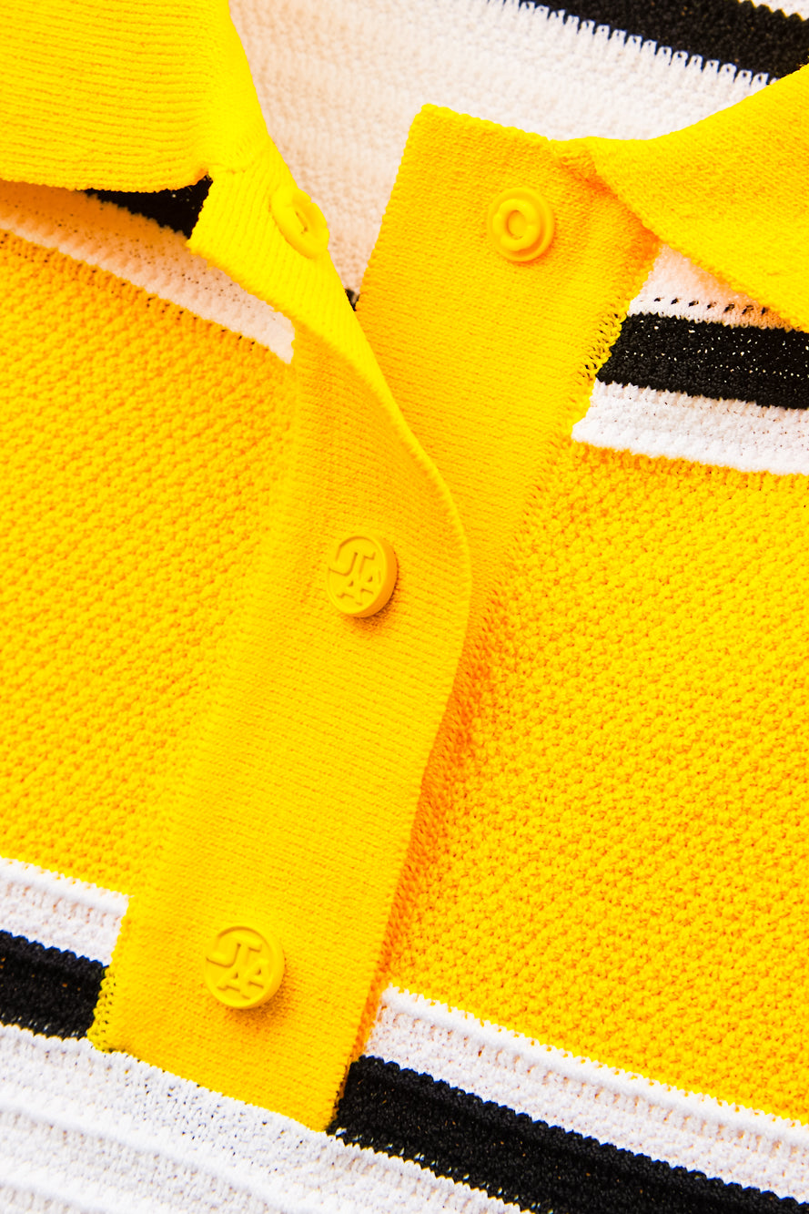 UTAA Candy-coloredストライプPKニット イエロー : Women's