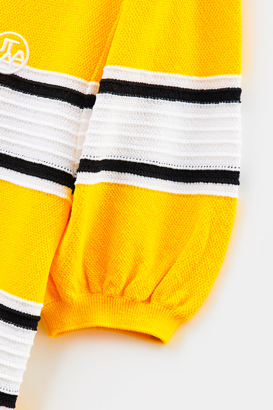 UTAA Candy-coloredストライプPKニット イエロー : Women's