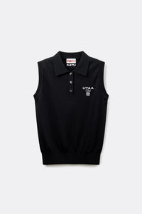 UTAA LaurelシンボルエンブレムPKスリーブレスニット ブラック : Women's
