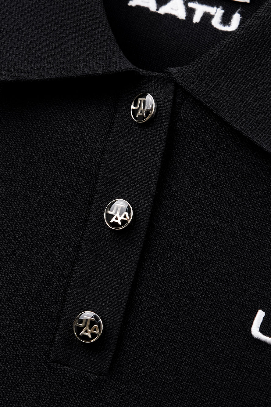 UTAA LaurelシンボルエンブレムPKスリーブレスニット ブラック : Women's