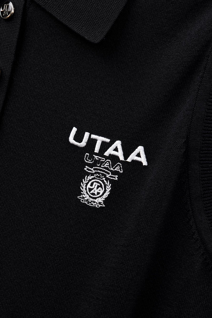 UTAA LaurelシンボルエンブレムPKスリーブレスニット ブラック : Women's