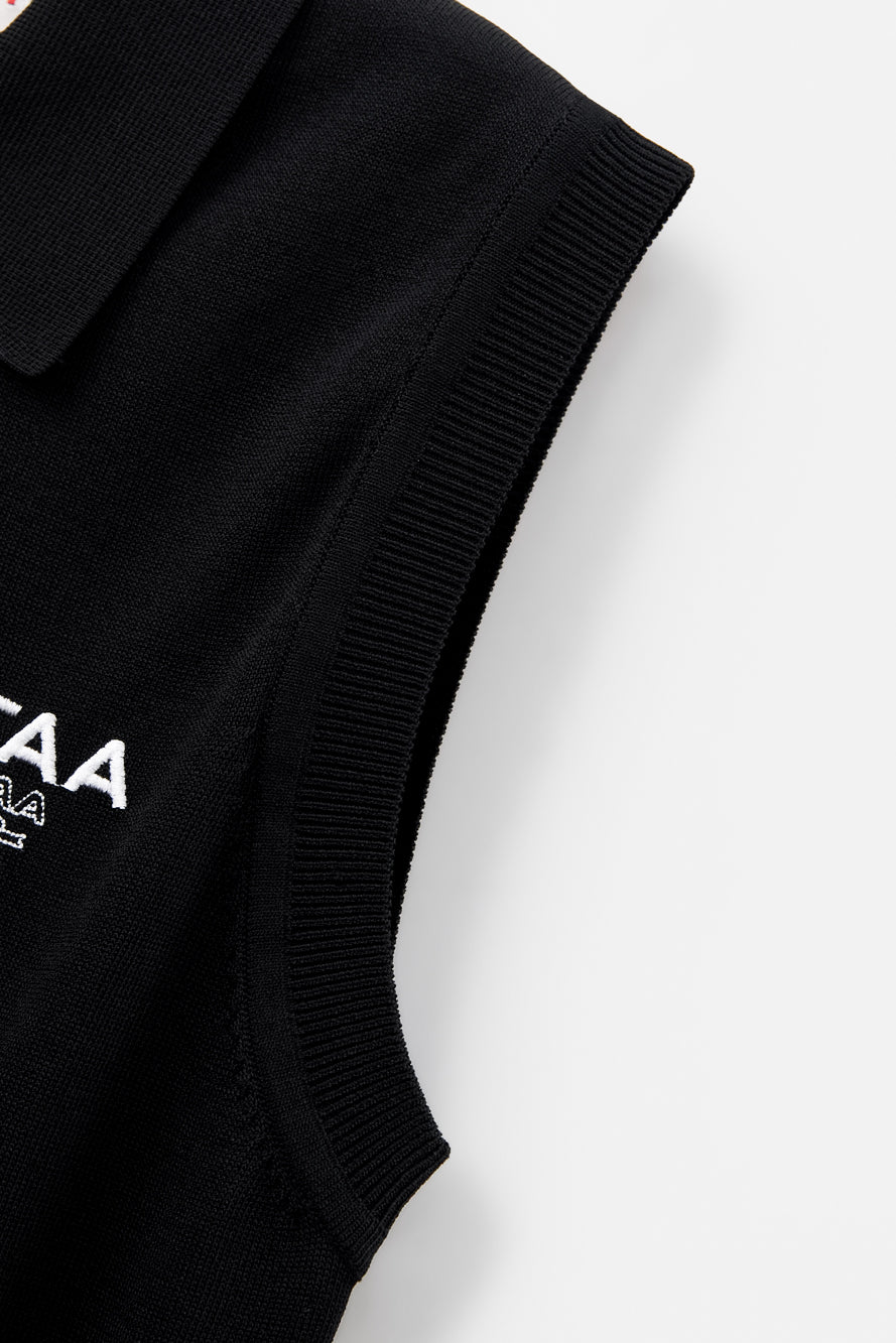 UTAA LaurelシンボルエンブレムPKスリーブレスニット ブラック : Women's