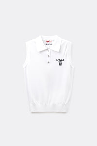UTAA LaurelシンボルエンブレムPKスリーブレスニット ホワイト : Women's