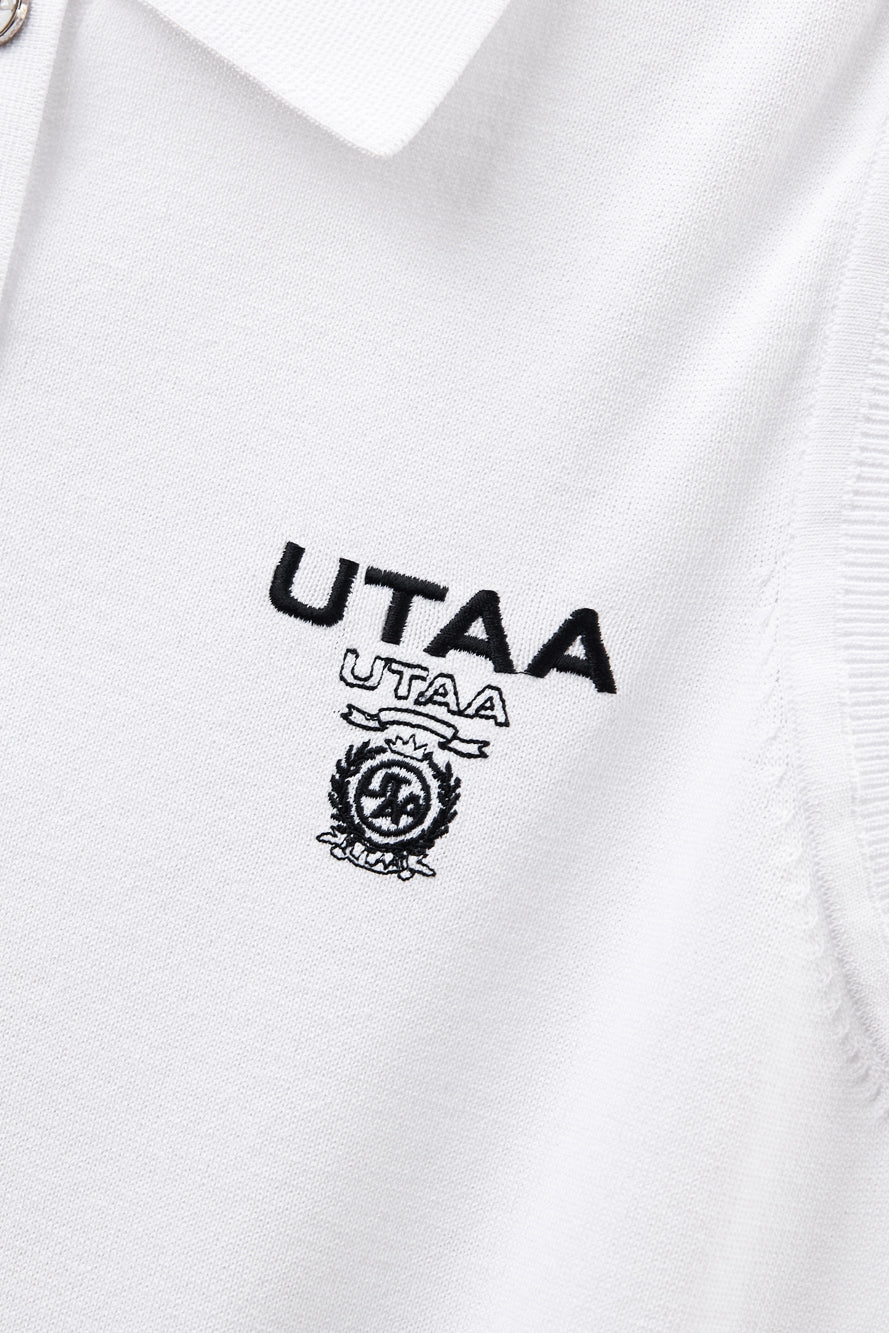 UTAA LaurelシンボルエンブレムPKスリーブレスニット ホワイト : Women's