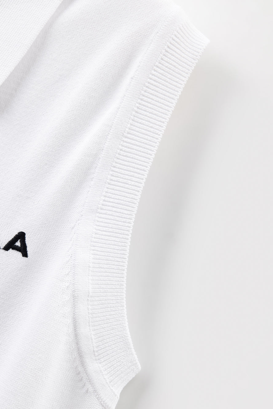 UTAA LaurelシンボルエンブレムPKスリーブレスニット ホワイト : Women's