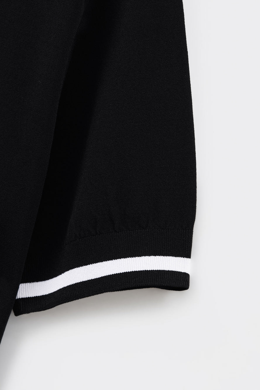 UTAA モノブロックボタンPKニット ブラック : Men's