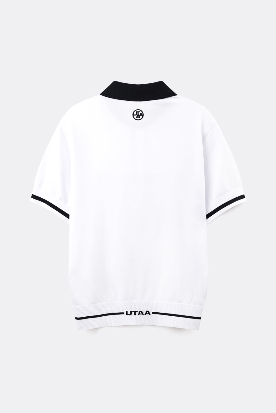 UTAA モノブロックボタンPKニット ホワイト : Men's