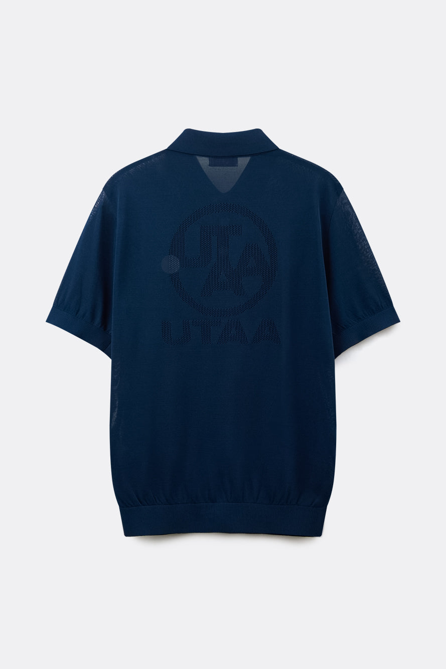 UTAA エンブレムバックオープンワークPKニット : men's