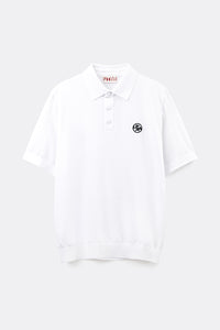 UTAA エンブレムバックオープンワークPKニット ホワイト : Men's